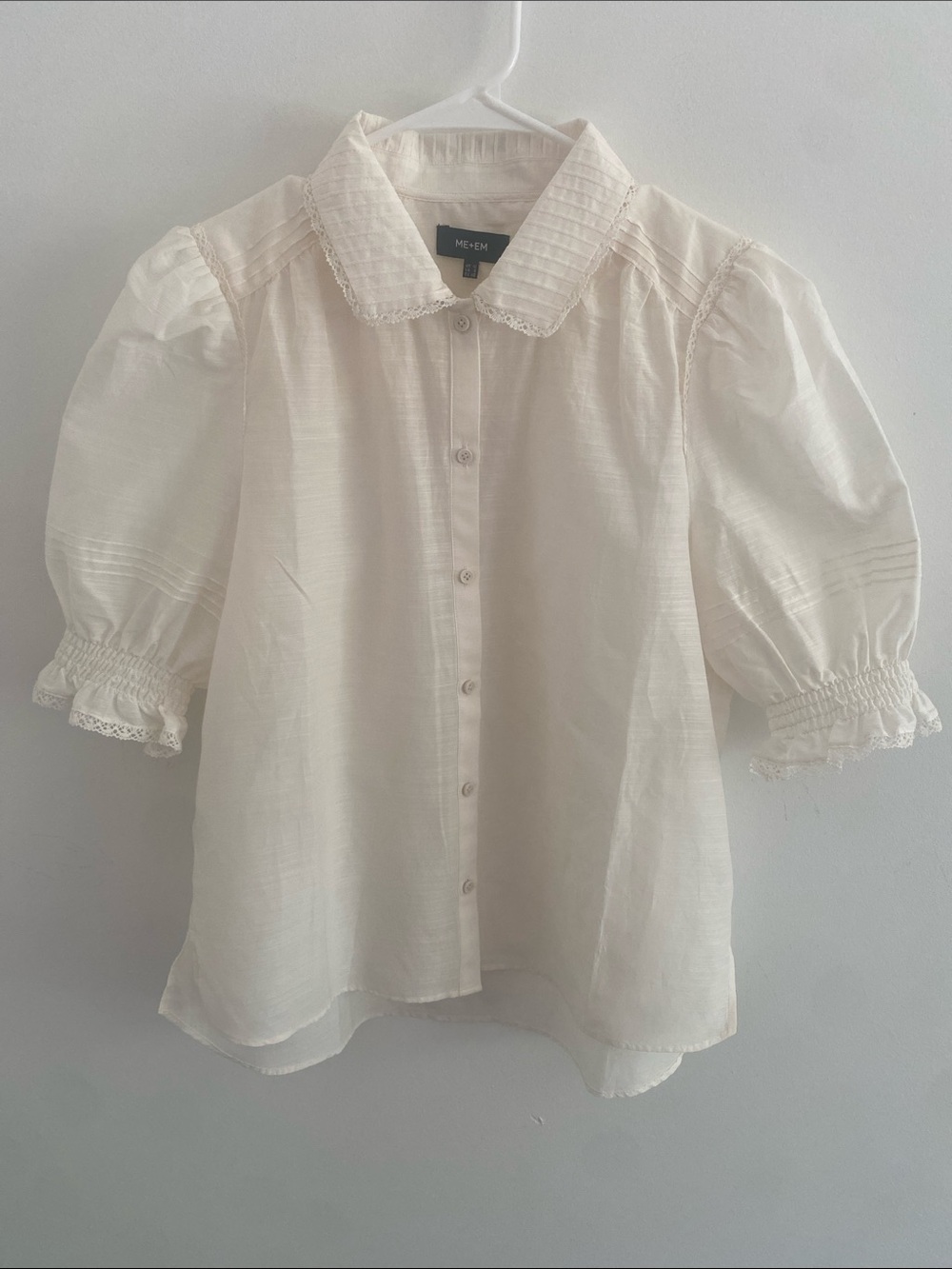 ME+EM Vintage Inspired Edwardian Victorian Delicate Lace Pin Tuck Cotton Silk 8